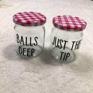 🆕 Q tip / Cotton balls Gingham Contairer Jar